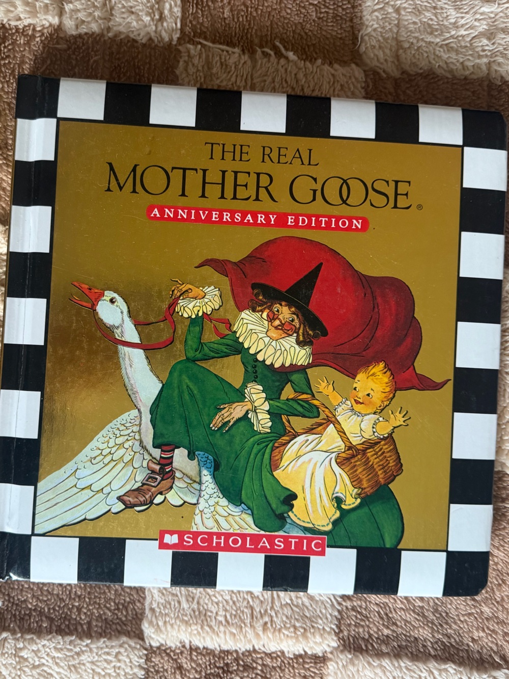 Scholastic Gold Cover Illustrated Mother Goose 90s Padded Soft Children’s Book